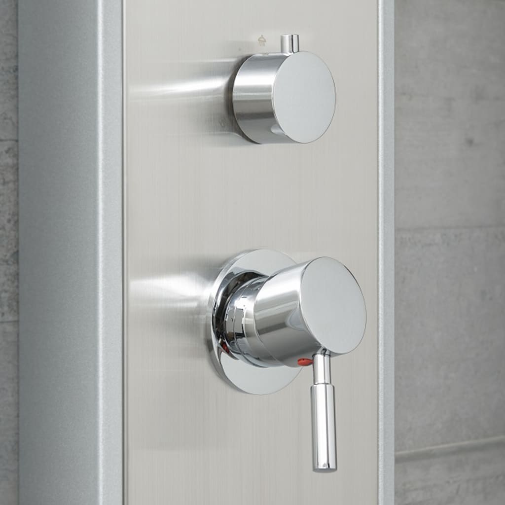 SCHÜTTE Shower Panel with Single Lever Mixer TAHITI Stainless Steel