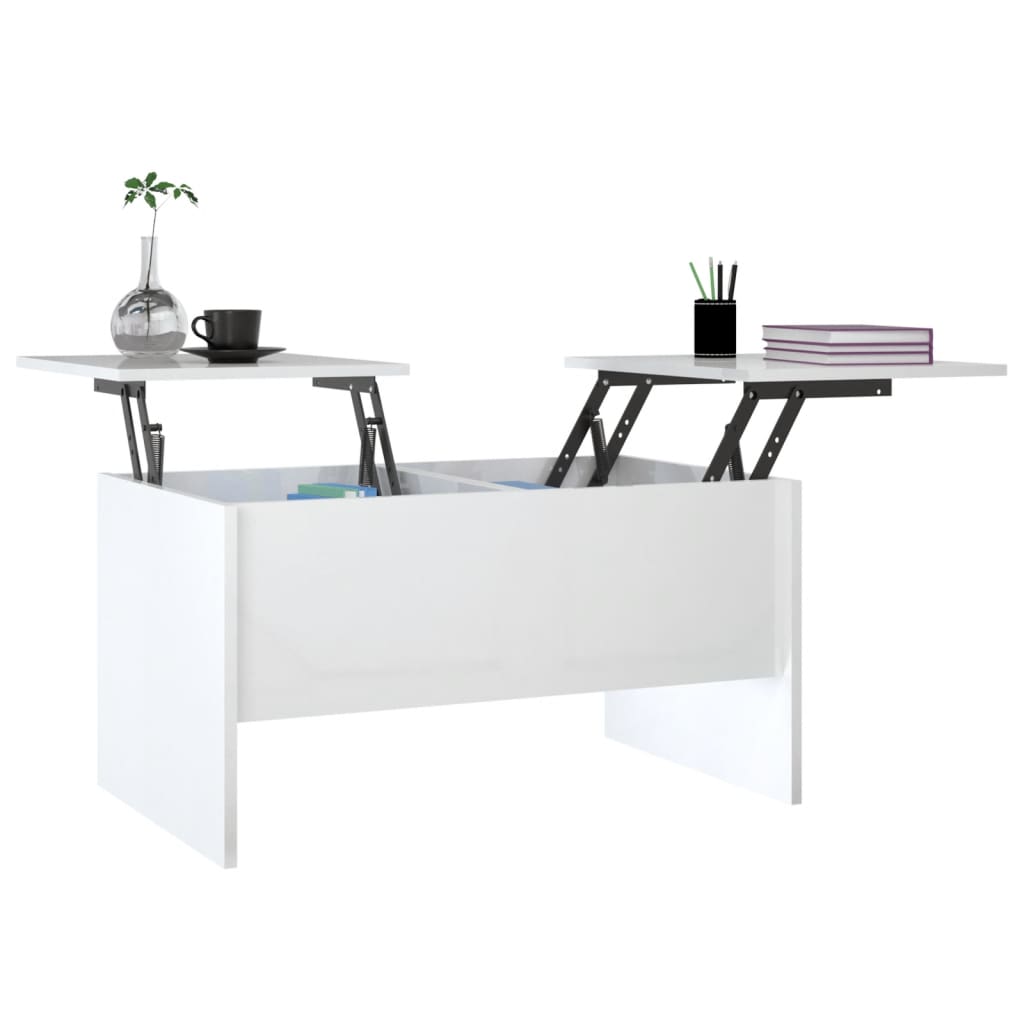 vidaXL Coffee Table High Gloss White 80x50x42.5 cm Engineered Wood