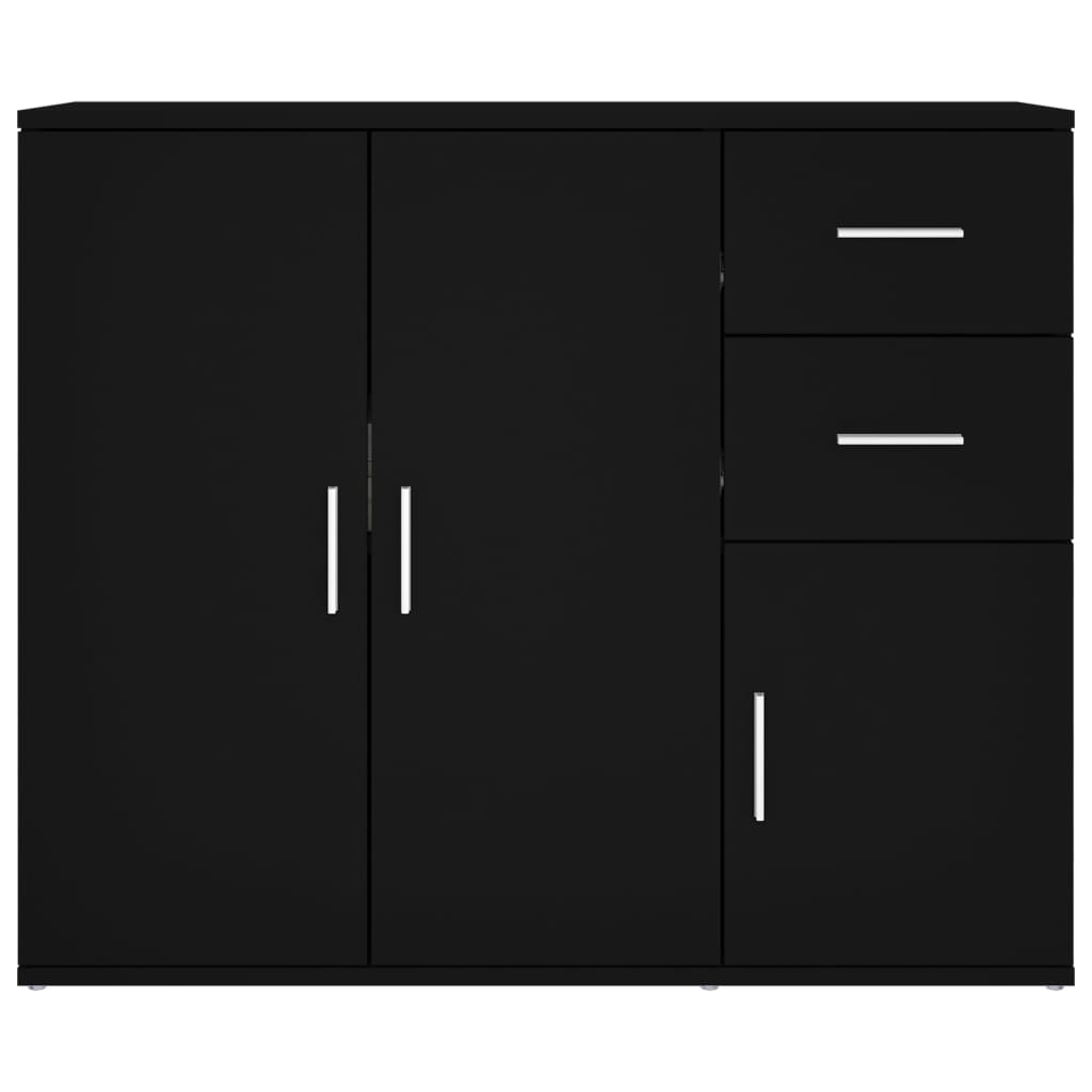 vidaXL Sideboard Black 91x29.5x75 cm Engineered Wood