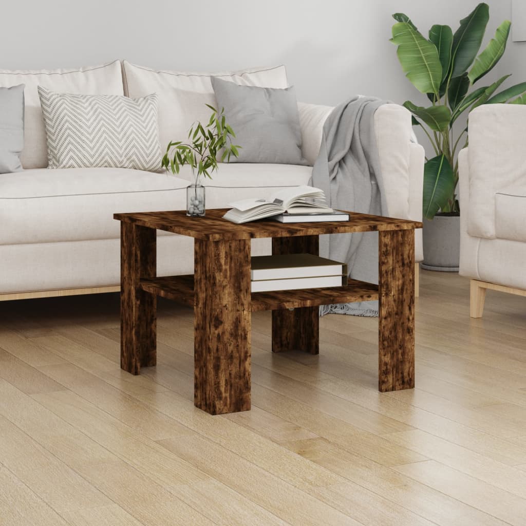 vidaXL Coffee Table Smoked Oak 60x60x42 cm Engineered Wood
