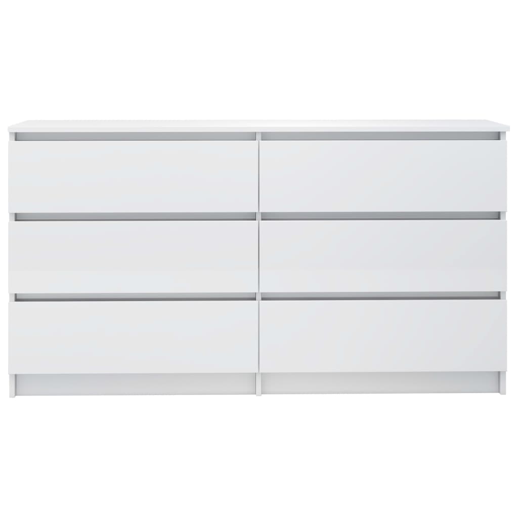vidaXL Sideboard High Gloss White 140x35x76 cm Engineered Wood
