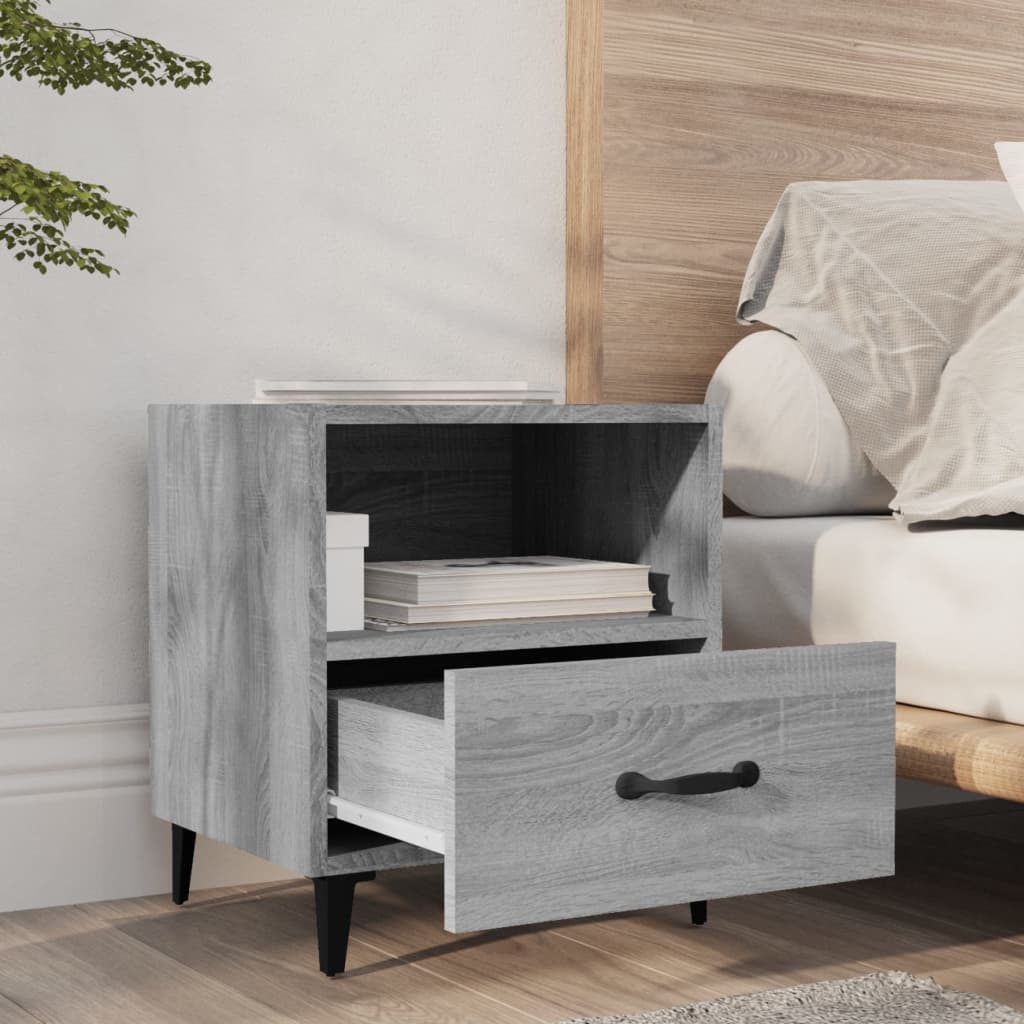 vidaXL Bedside Cabinet Grey Sonoma Engineered Wood