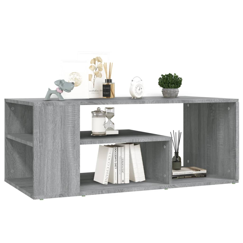 vidaXL Coffee Table Grey Sonoma 100x50x40 cm Engineered Wood