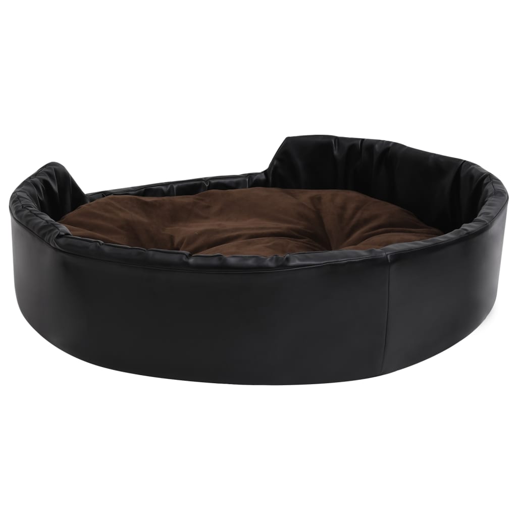 vidaXL Dog Bed Black and Brown 90x79x20 cm Plush and Faux Leather