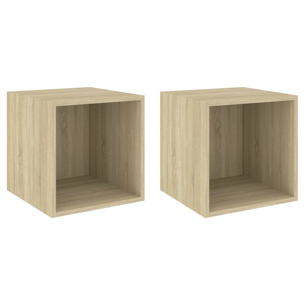 vidaXL Wall Cabinets 2 pcs Sonoma Oak 37x37x37 cm Chipboard