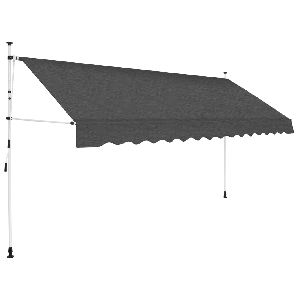 vidaXL Manual Retractable Awning 350 cm Anthracite