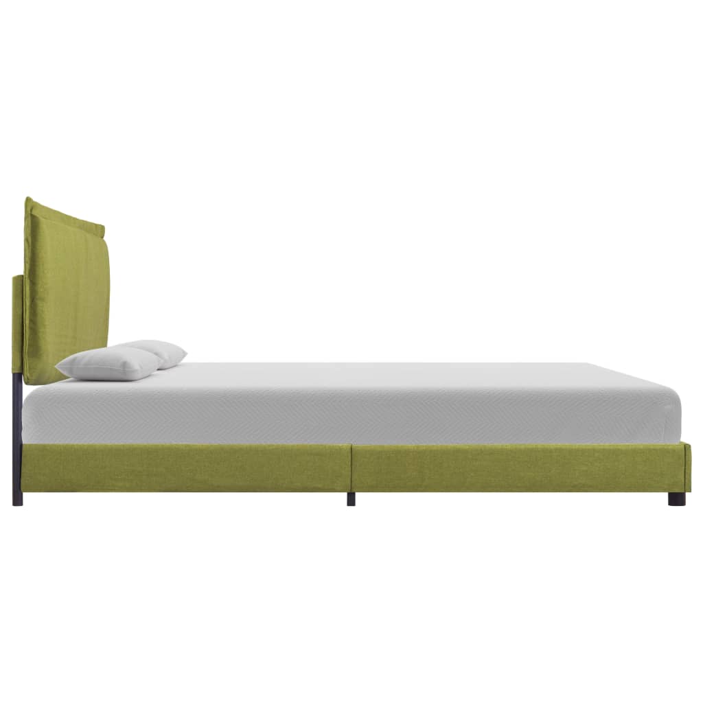 vidaXL Bed Frame Green Fabric 150x200 cm King Size