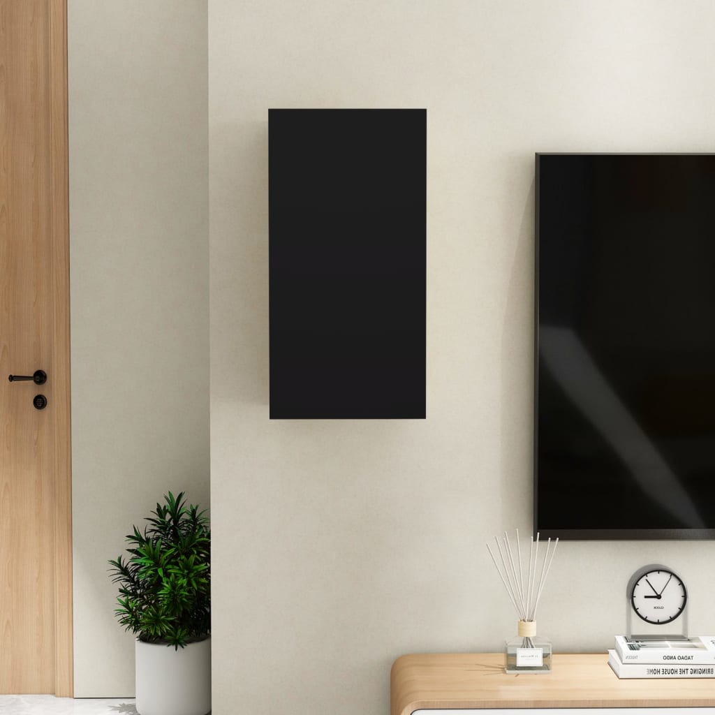 vidaXL TV Cabinet Black 30.5x30x60 cm Engineered Wood