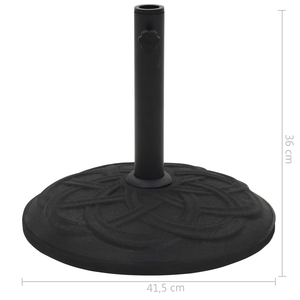 vidaXL Parasol Base Black Concrete Round 15 kg