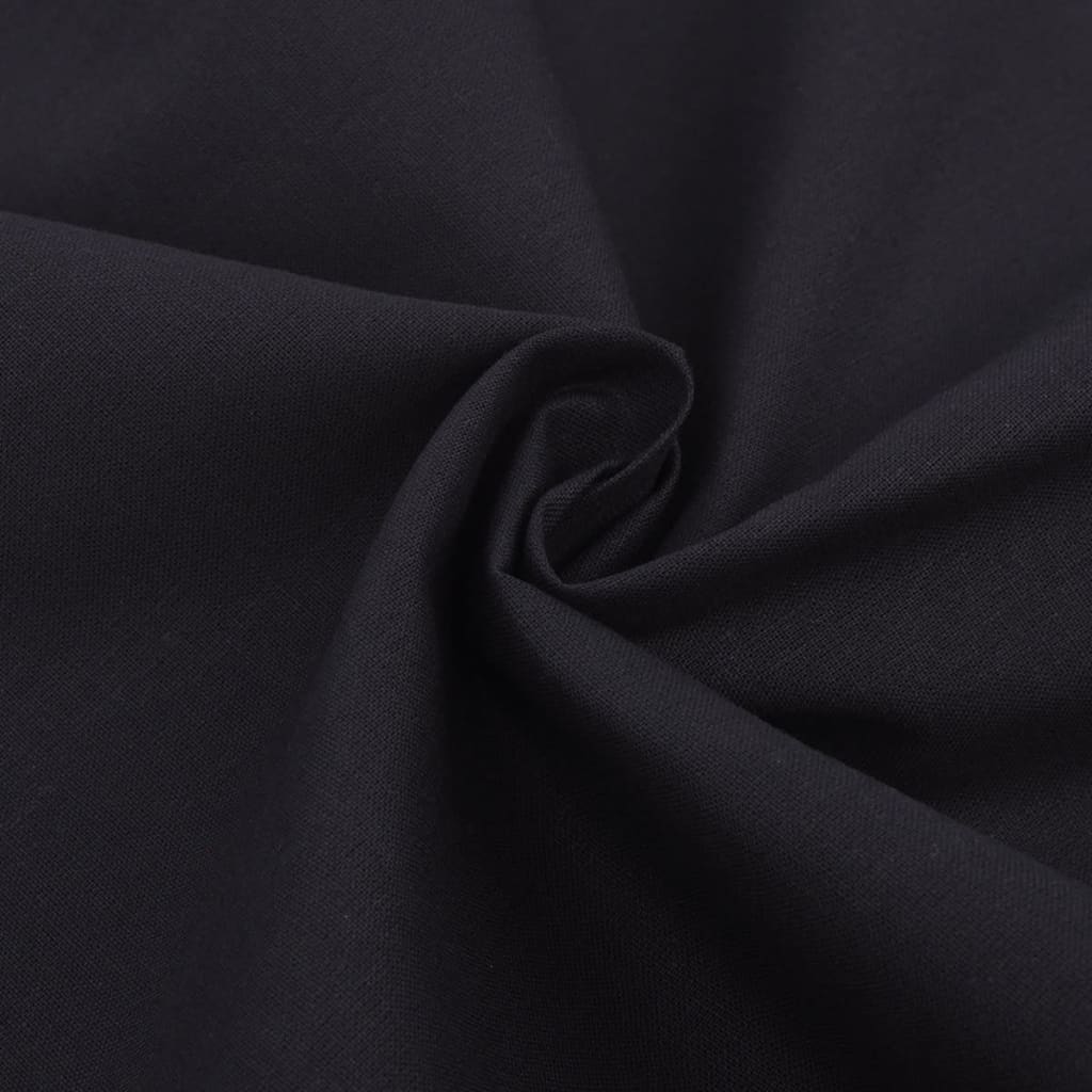 vidaXL Duvet Cover Set Cotton Black 200x200/80x80 cm