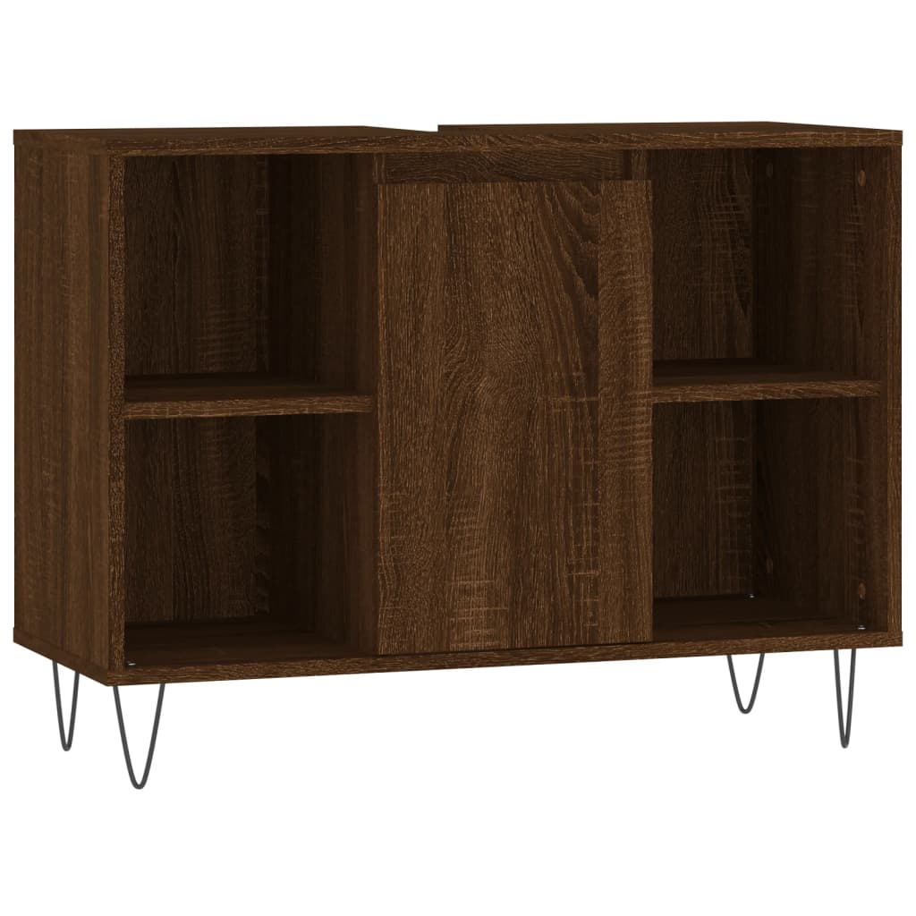 vidaXL Bathroom Cabinet Brown Oak 80x33x60 cm Engineered Wood