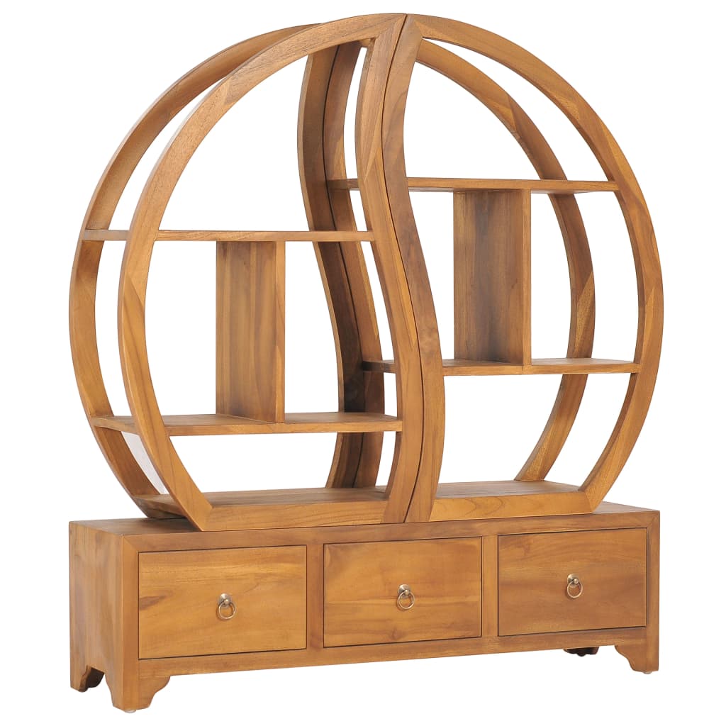 vidaXL Cabinet with Yin Yang Shelf 100x26x112 cm Solid Teak Wood