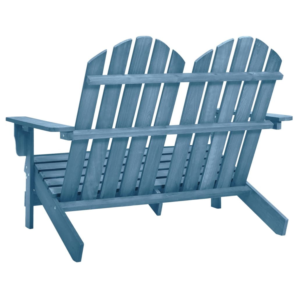 vidaXL 2-Seater Garden Adirondack Chair Solid Fir Wood Blue