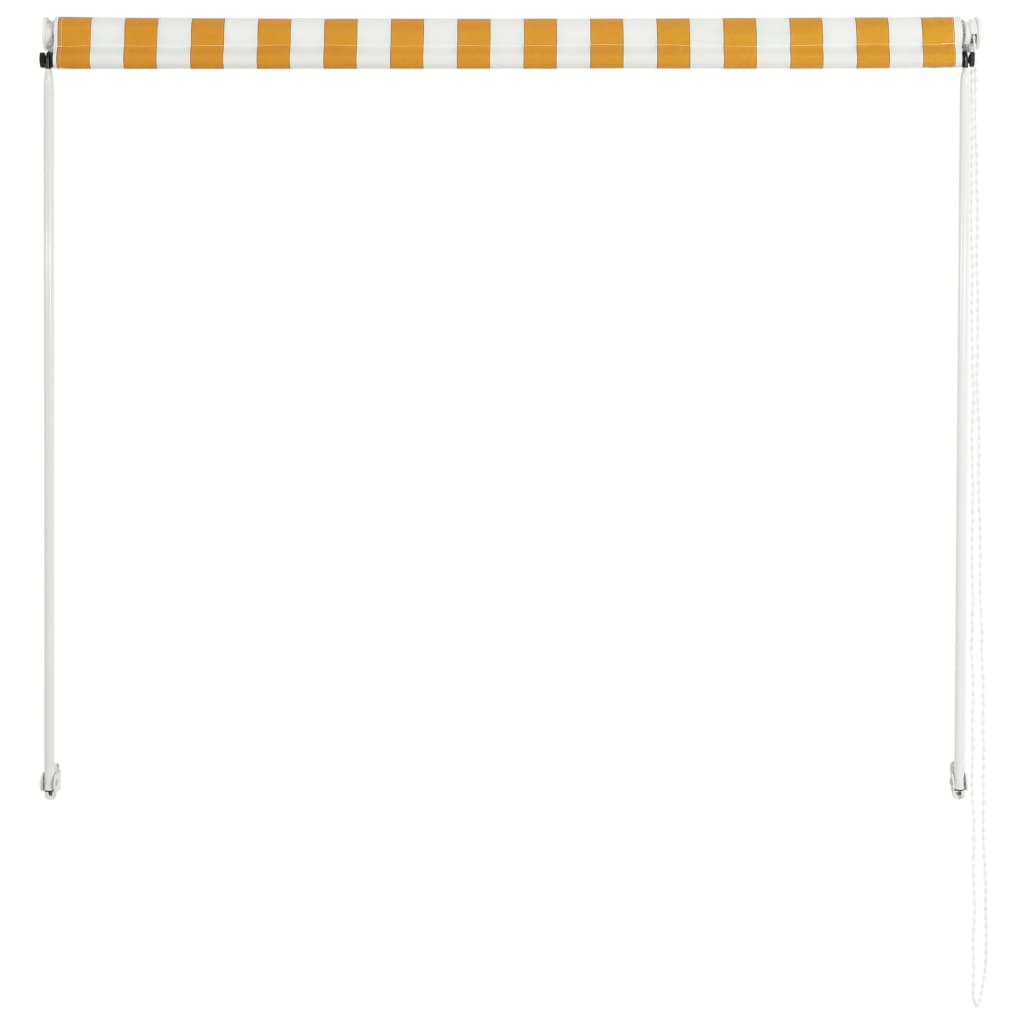 vidaXL Retractable Awning 150x150 cm Yellow and White