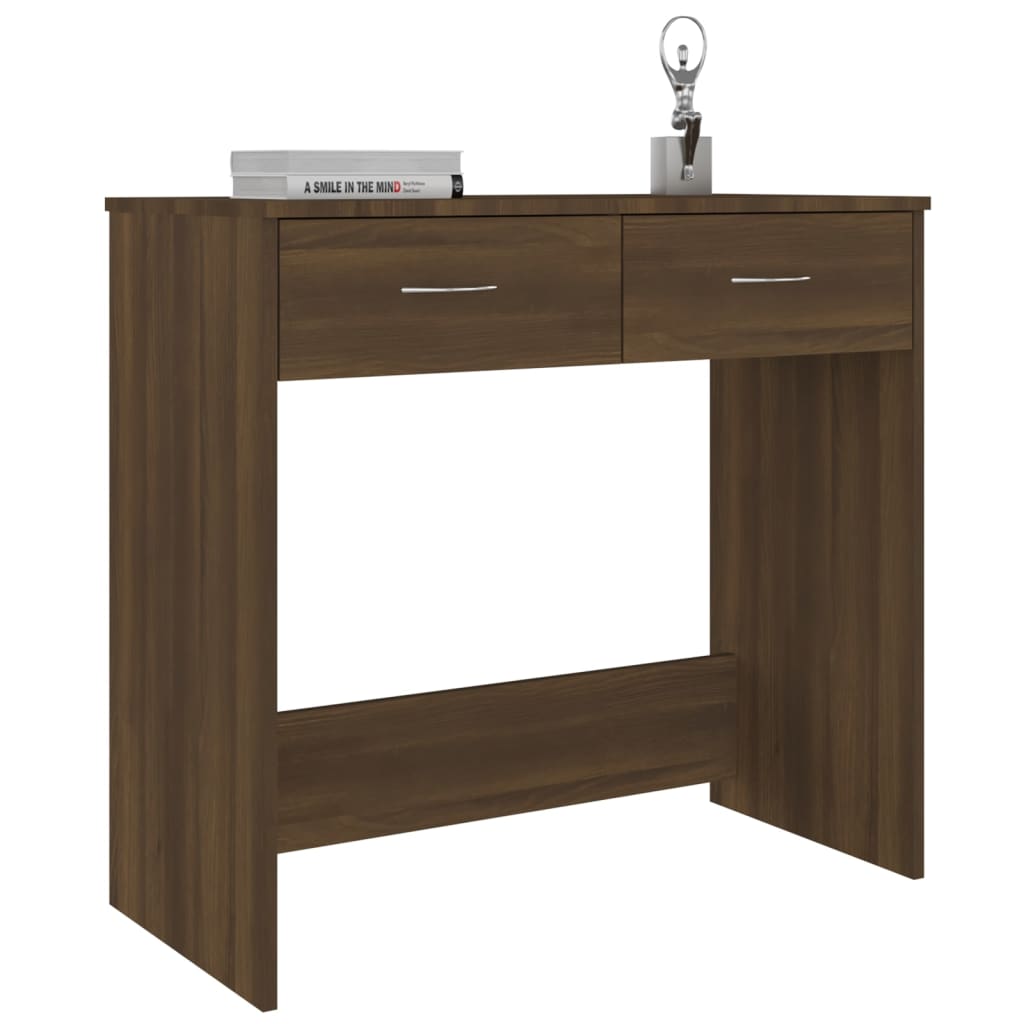 vidaXL Desk Brown Oak 80x40x75 cm Engineered Wood