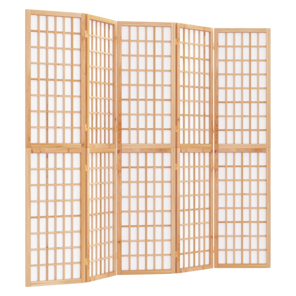 vidaXL Folding 5-Panel Room Divider Japanese Style 200x170 cm