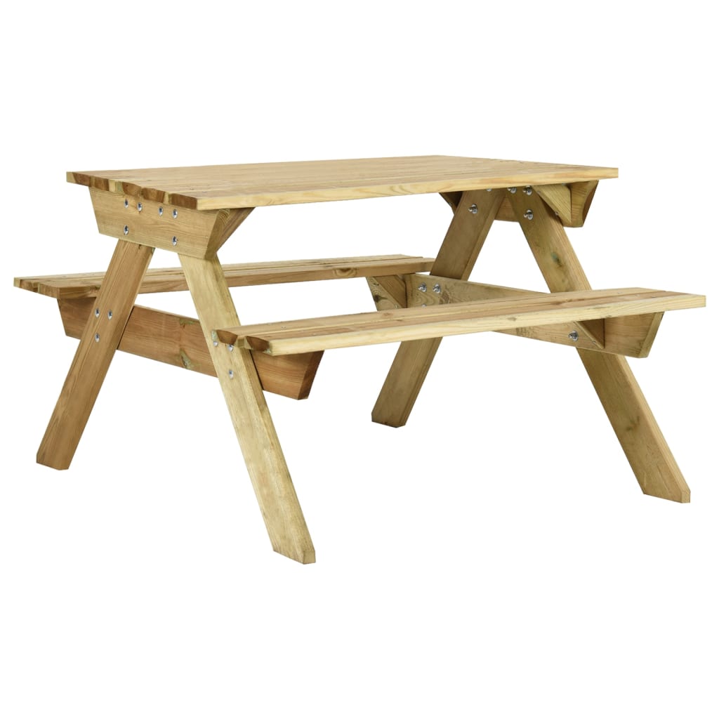 vidaXL Picnic Table with Benches 110x123x73 cm Impregnated Pinewood