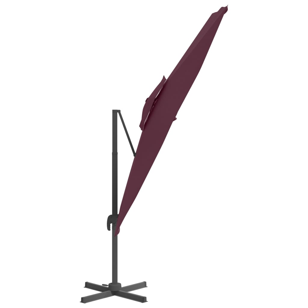vidaXL Double Top Cantilever Umbrella Bordeaux Red 300x300 cm