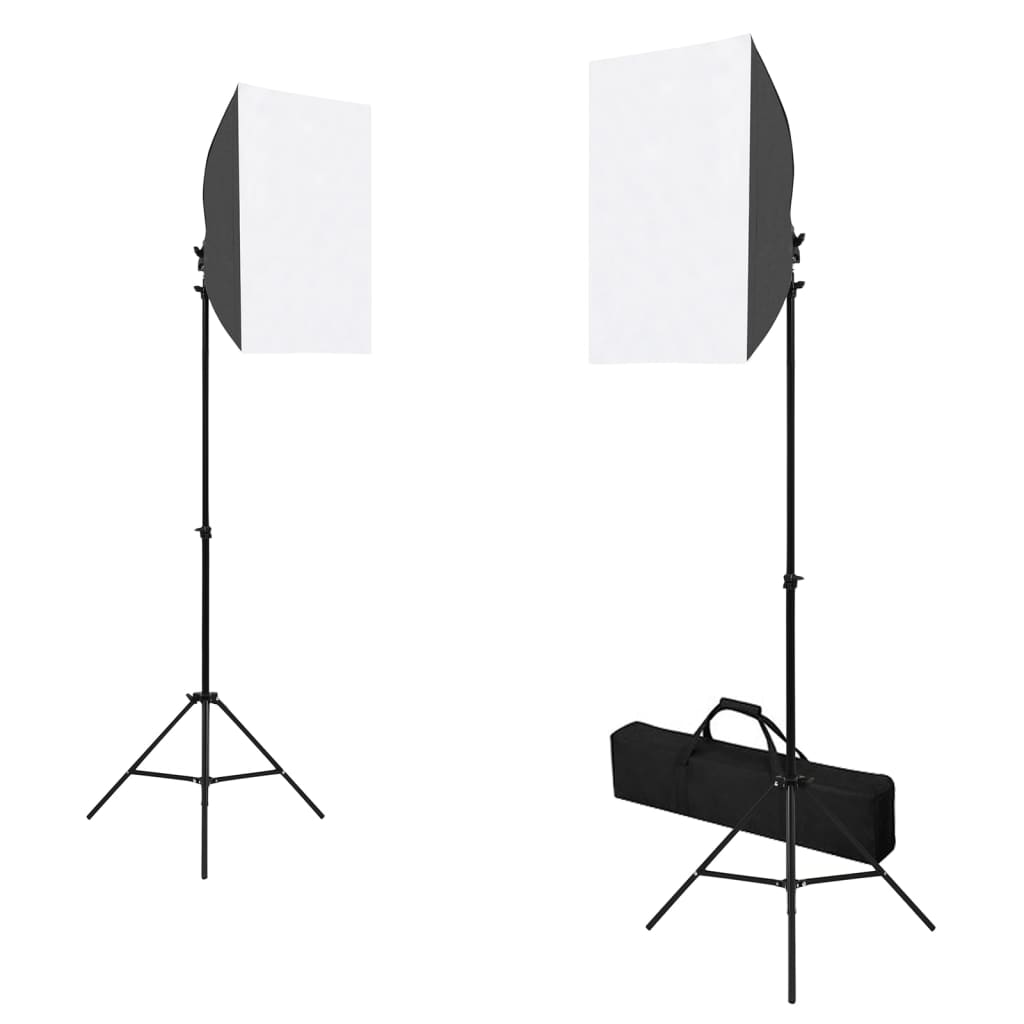 vidaXL Photo Studio Kit with Lamps. Backdrop and Reflector