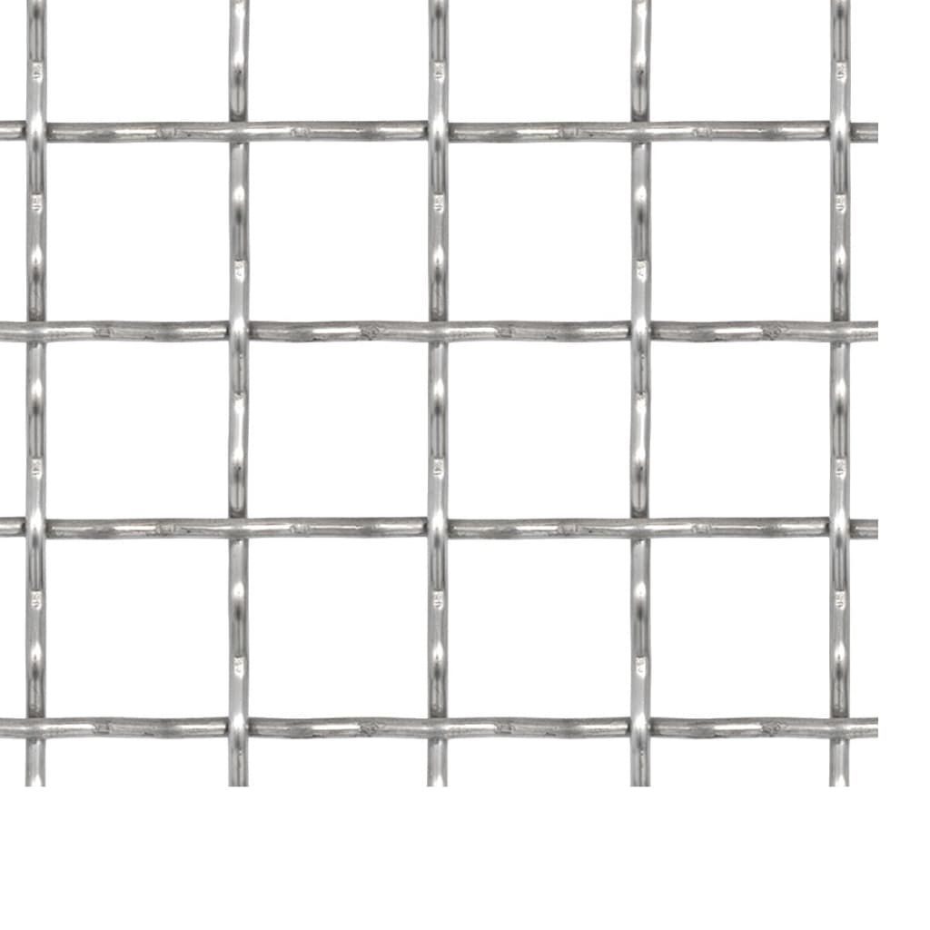vidaXL Crimped Garden Wire Fence Stainless Steel 100x85 cm 21x21x2.5mm