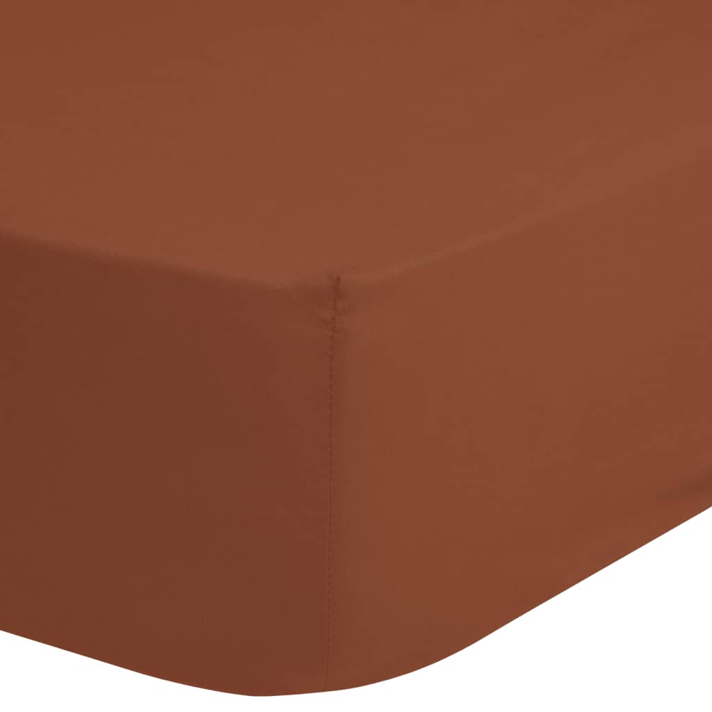 Good Morning Jersey Fitted Sheet 140x200 cm Terracotta