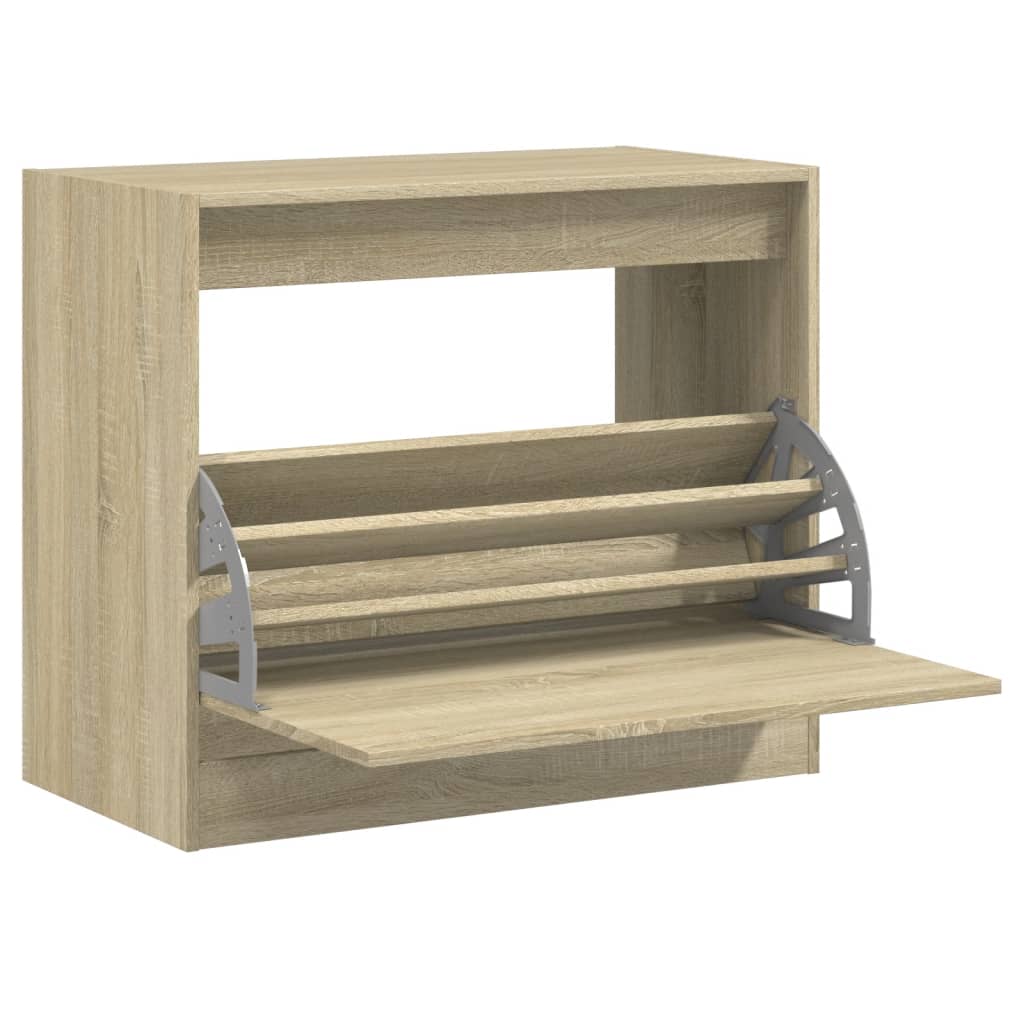 vidaXL Shoe Cabinet Sonoma Oak 80x42x69 cm Engineered Wood