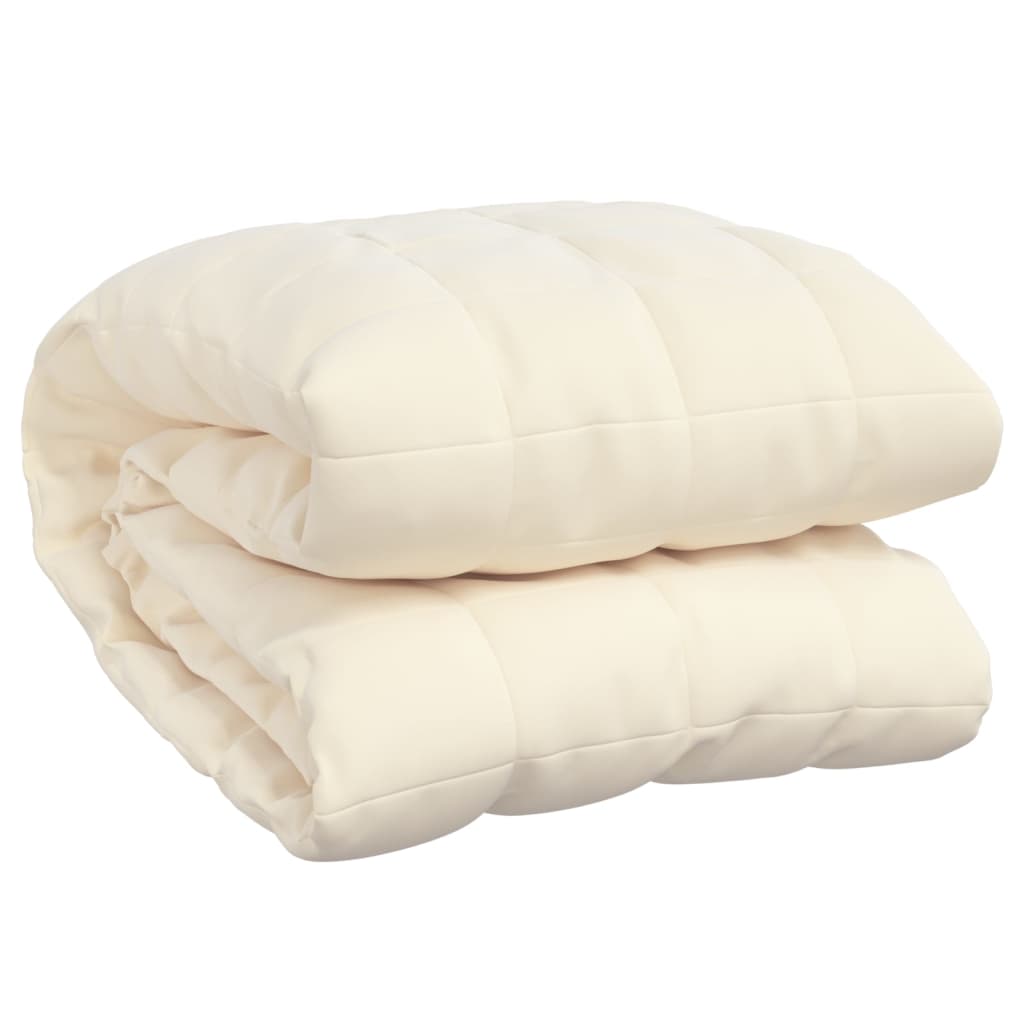 vidaXL Weighted Blanket Light Cream 200x225 cm 9 kg Fabric