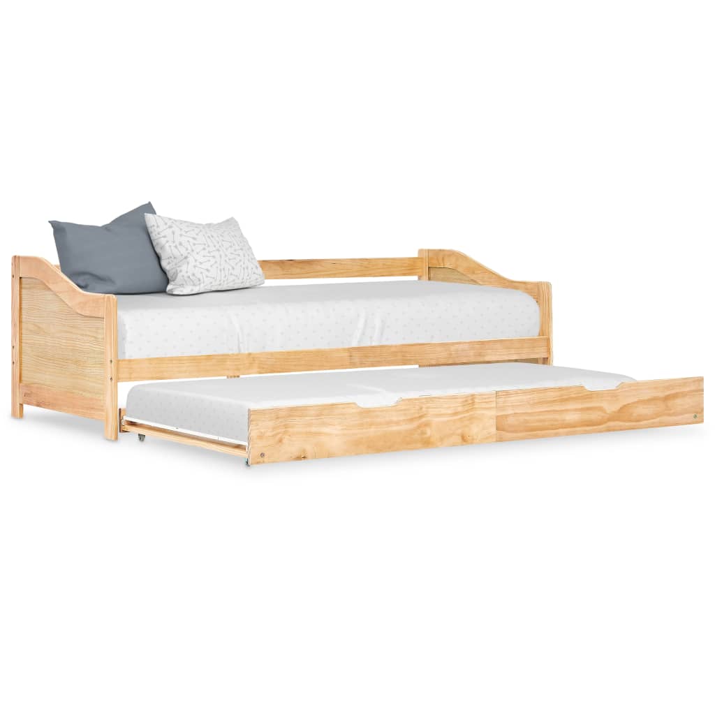 vidaXL Pull-out Sofa Bed Frame Pinewood 90x200 cm