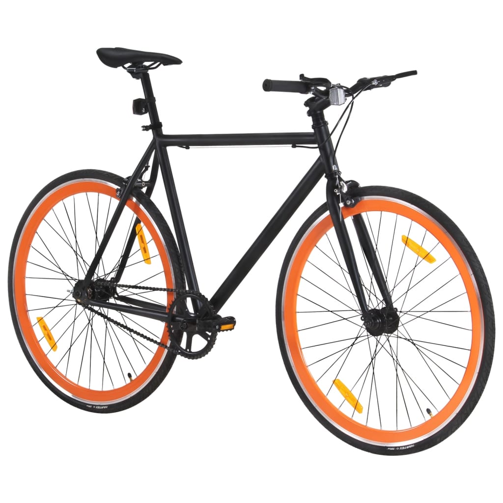 vidaXL Fixed Gear Bike Black and Orange 700c 51 cm