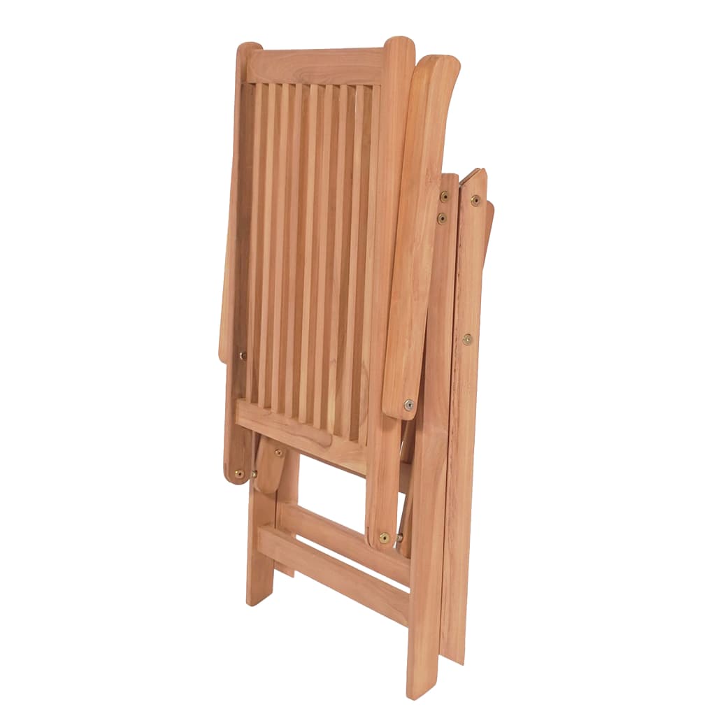 vidaXL Reclining Garden Chairs 4 pcs Solid Teak Wood