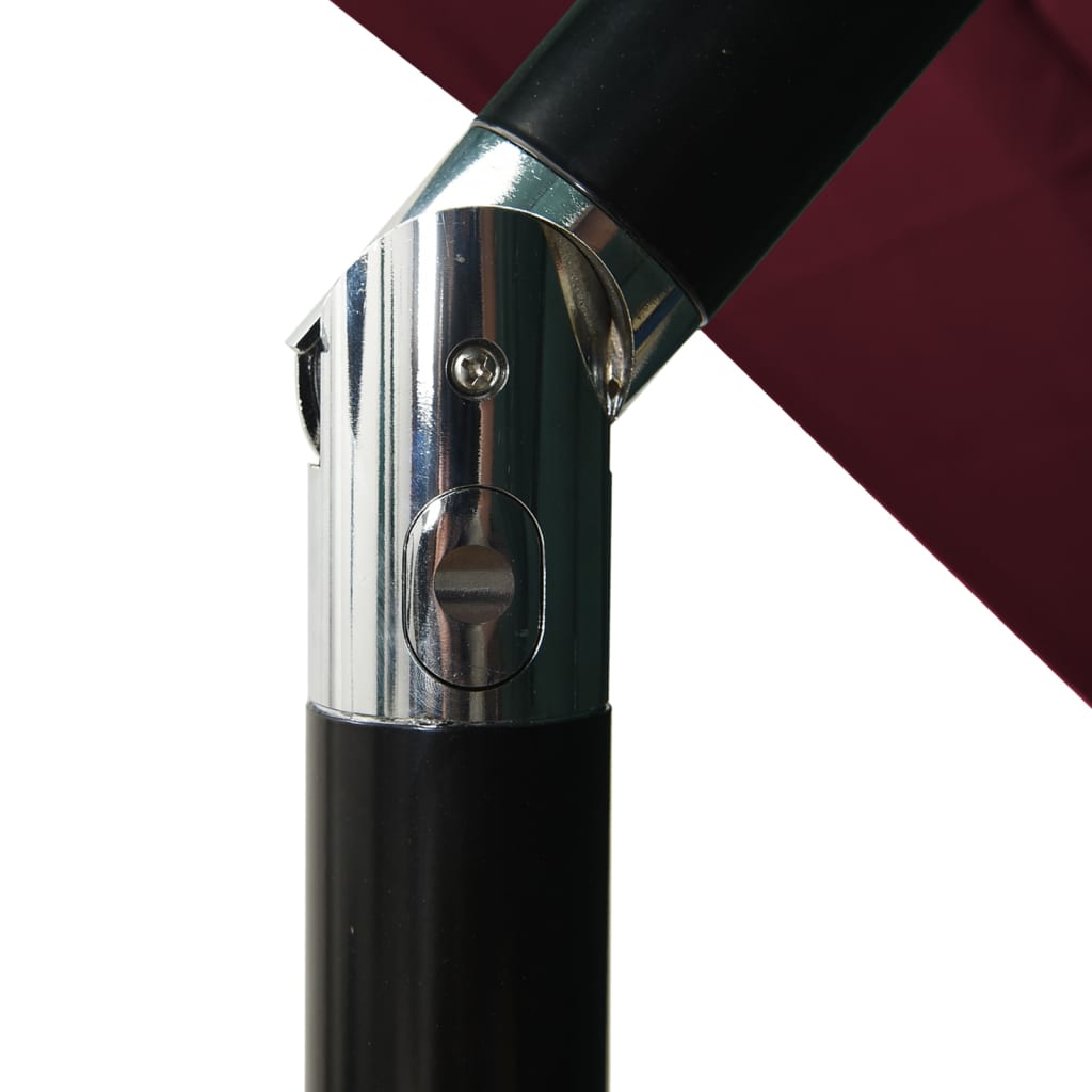 vidaXL 3-Tier Parasol with Aluminium Pole Bordeaux Red 2.5x2.5 m