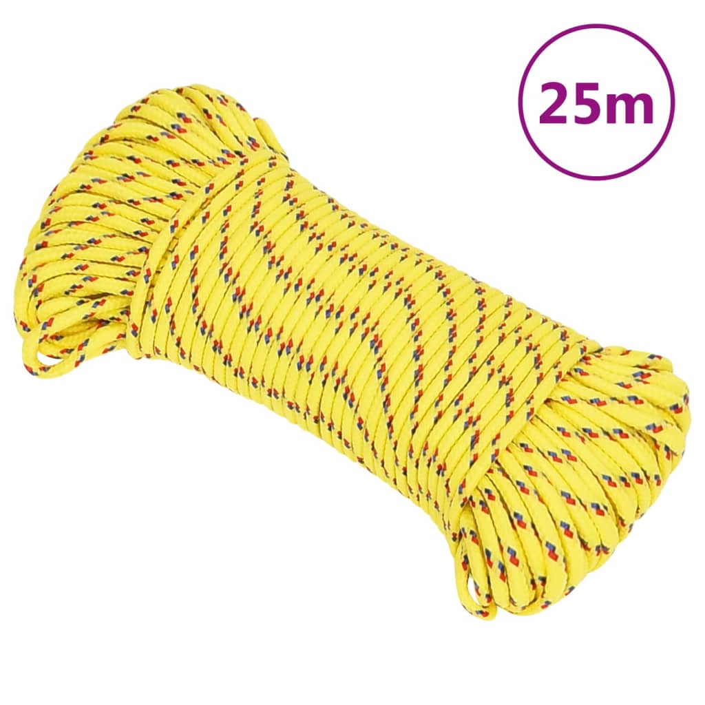 vidaXL Boat Rope Yellow 4 mm 25 m Polypropylene