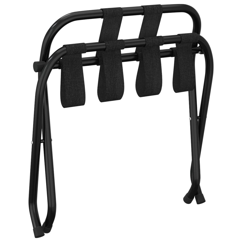 vidaXL Luggage Rack with Backrest Black 56x39x52 cm