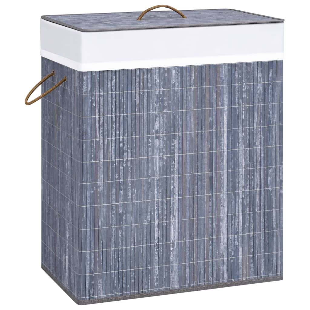 vidaXL Bamboo Laundry Basket Grey 100 L