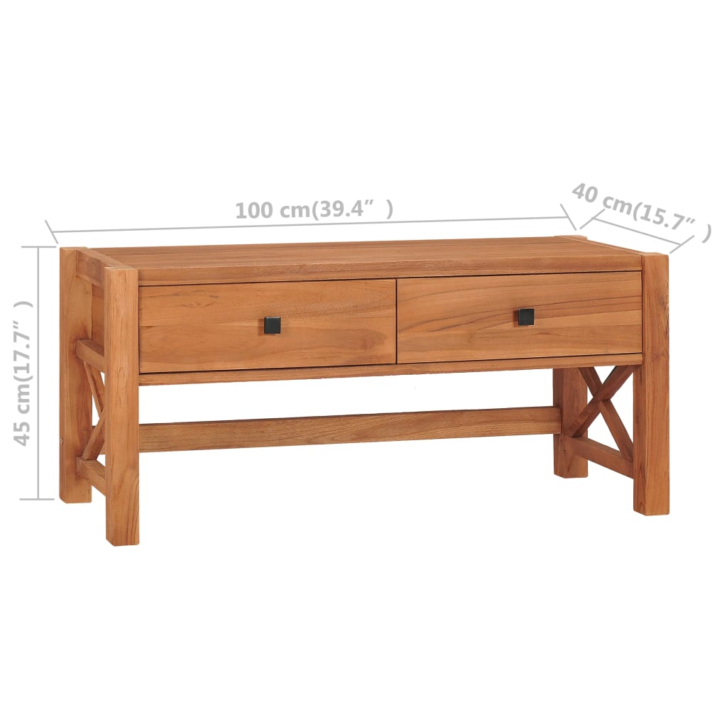 vidaXL TV Cabinet 100x40x45 cm Teak Wood