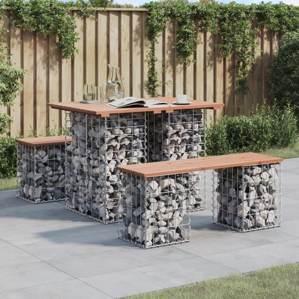 vidaXL Garden Bench Gabion Design 100x70x72 cm Solid Wood Douglas