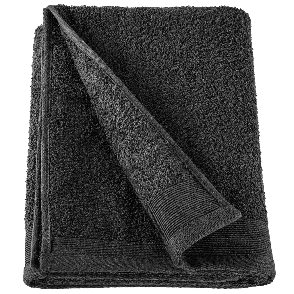 vidaXL 12 Piece Towel Set Cotton 450 gsm Black