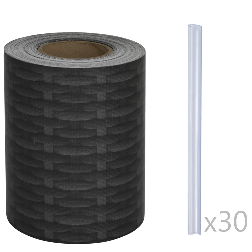 vidaXL PVC Fence Strip Roll 70x0.19 m Rattan