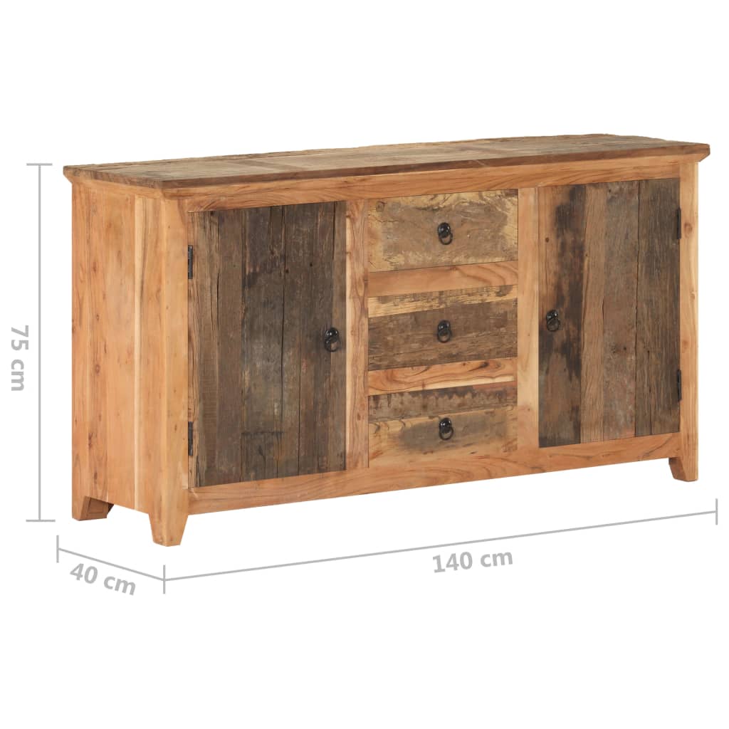 vidaXL Sideboard 140x40x75 cm Solid Reclaimed Wood
