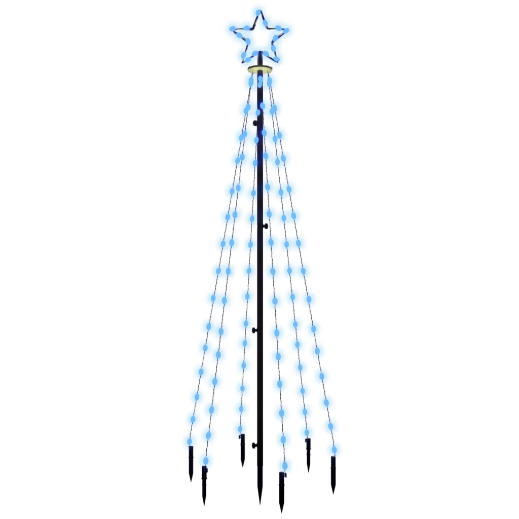vidaXL Christmas Tree with Spike Blue 108 LEDs 180 cm