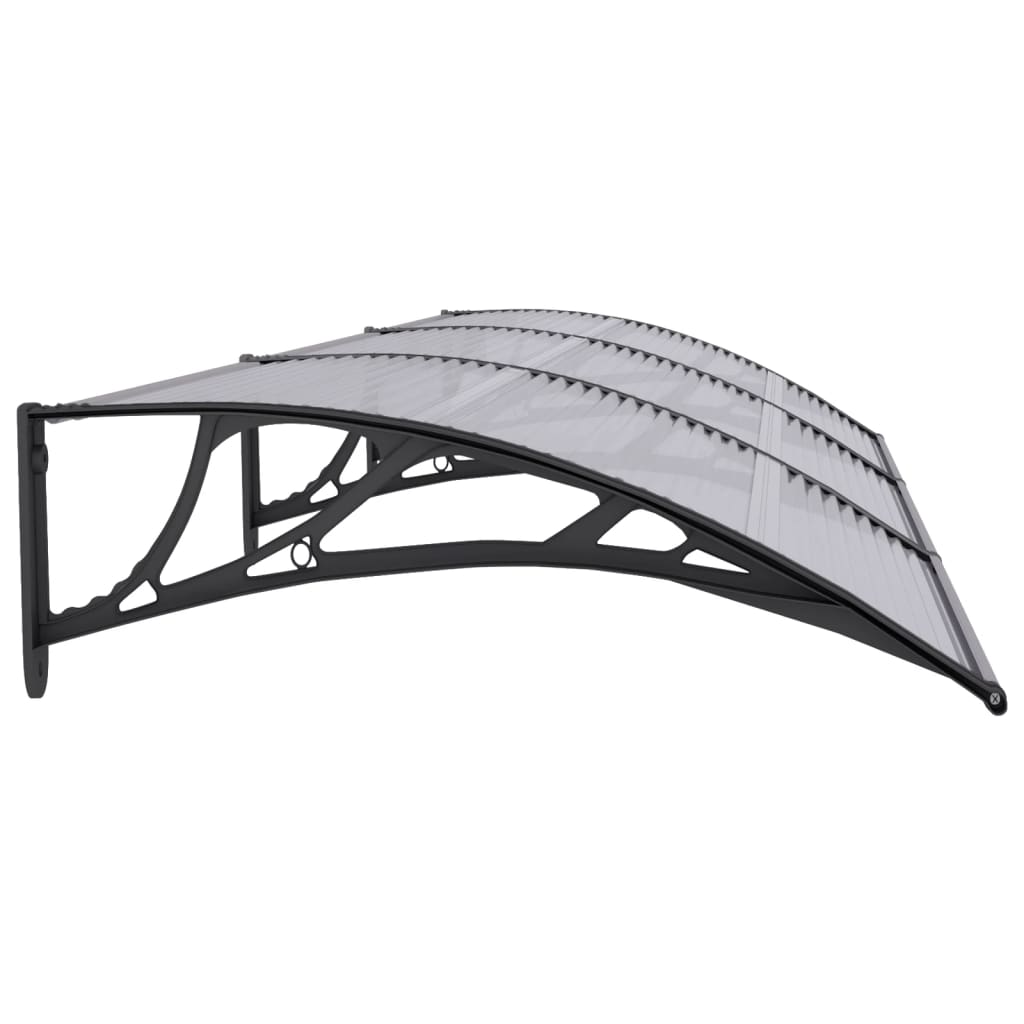 vidaXL Door Canopy Black and Transparent 300x75 cm Polycarbonate