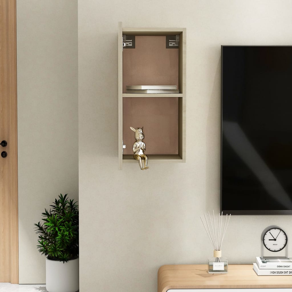 vidaXL TV Cabinet Sonoma Oak 30.5x30x60 cm Chipboard