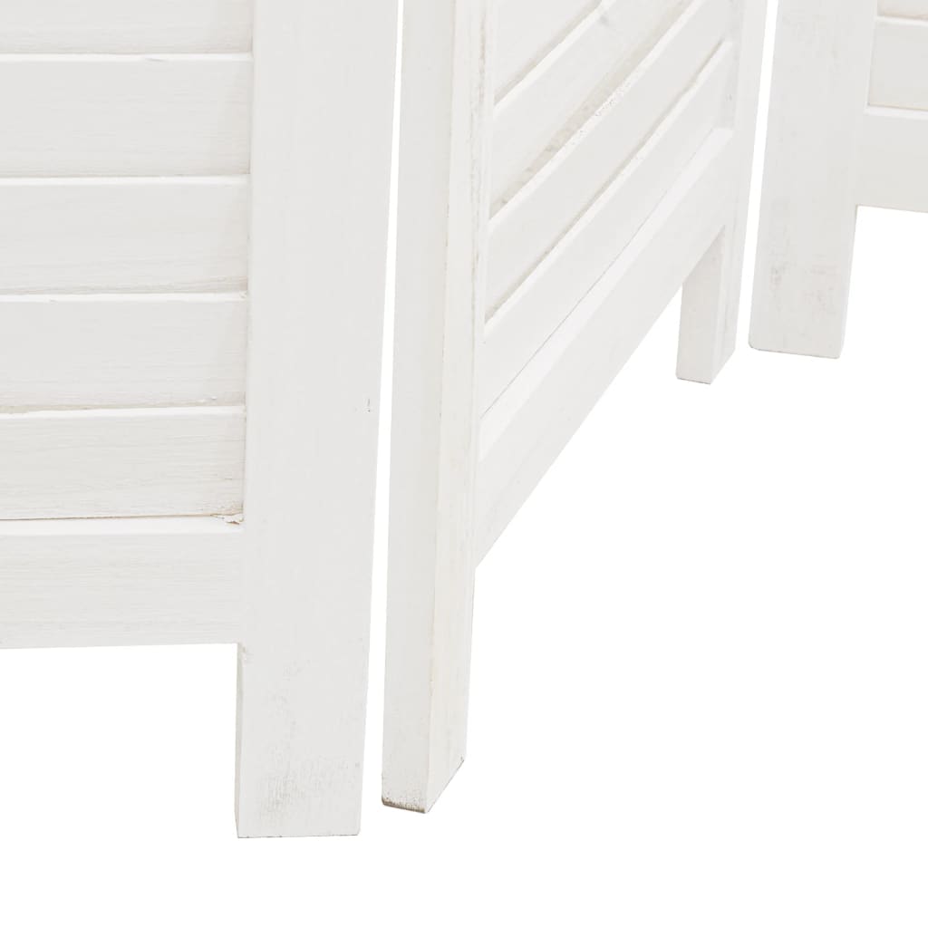vidaXL Room Divider 4 Panels White Solid Wood Paulownia