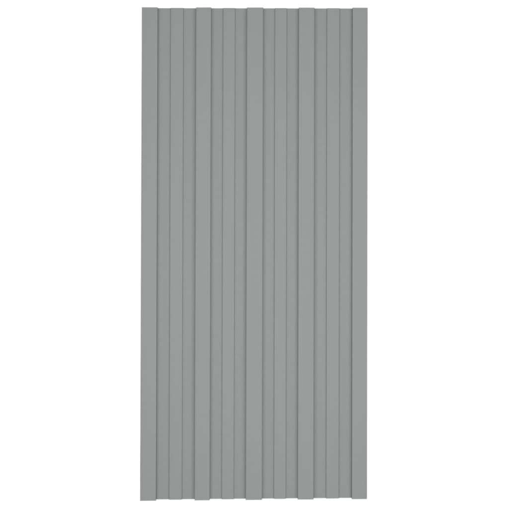 vidaXL Roof Panels 36 pcs Galvanised Steel Grey 100x45 cm