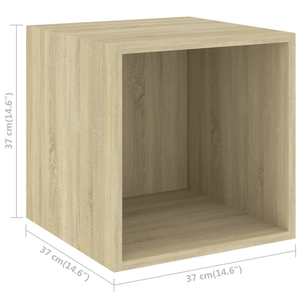 vidaXL Wall Cabinets 4 pcs Sonoma Oak 37x37x37 cm Engineered Wood