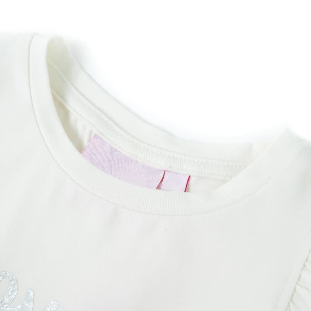 Kids' T-shirt with Ruffle Sleeves White 92