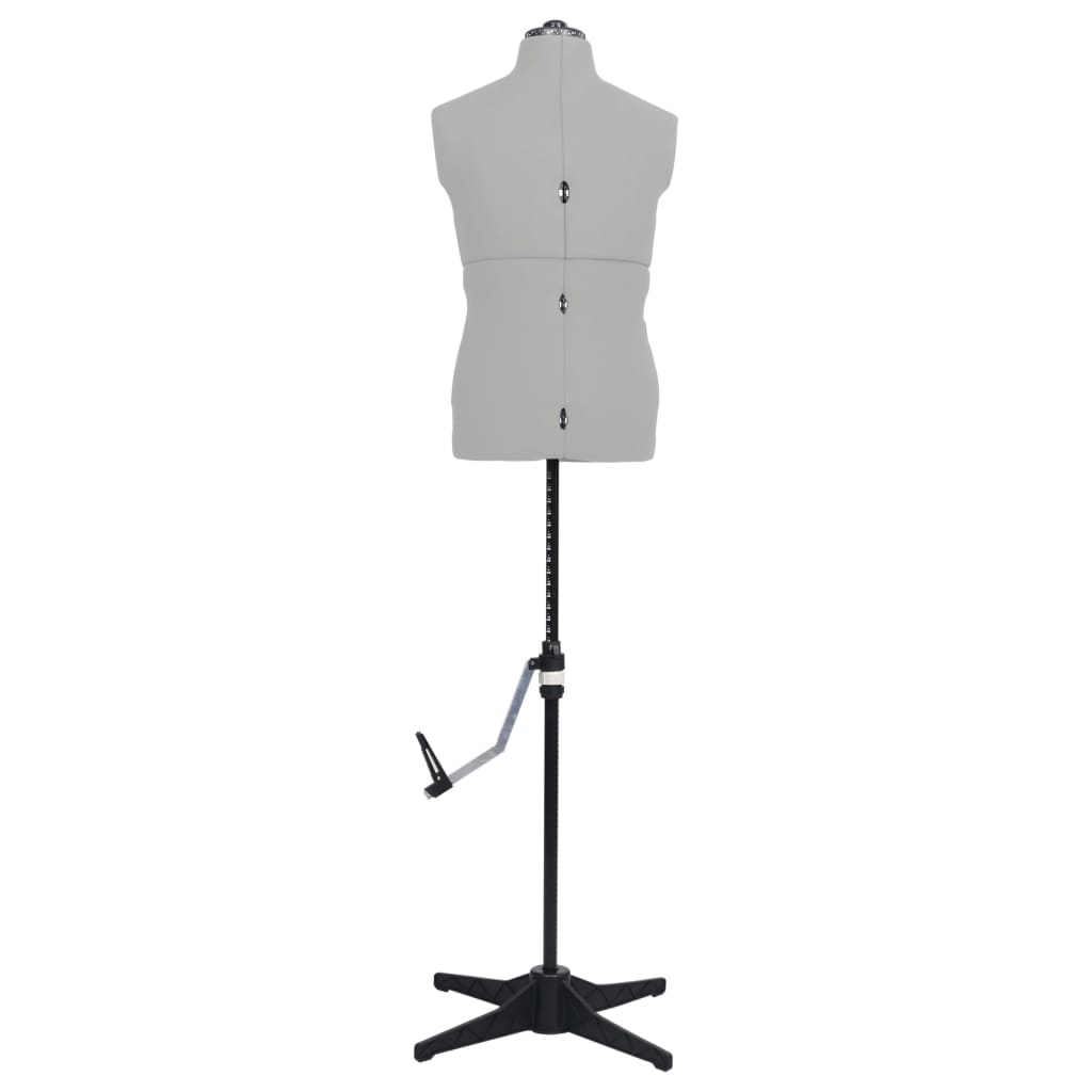 vidaXL Adjustable Dress Form Male Grey Size 37-45