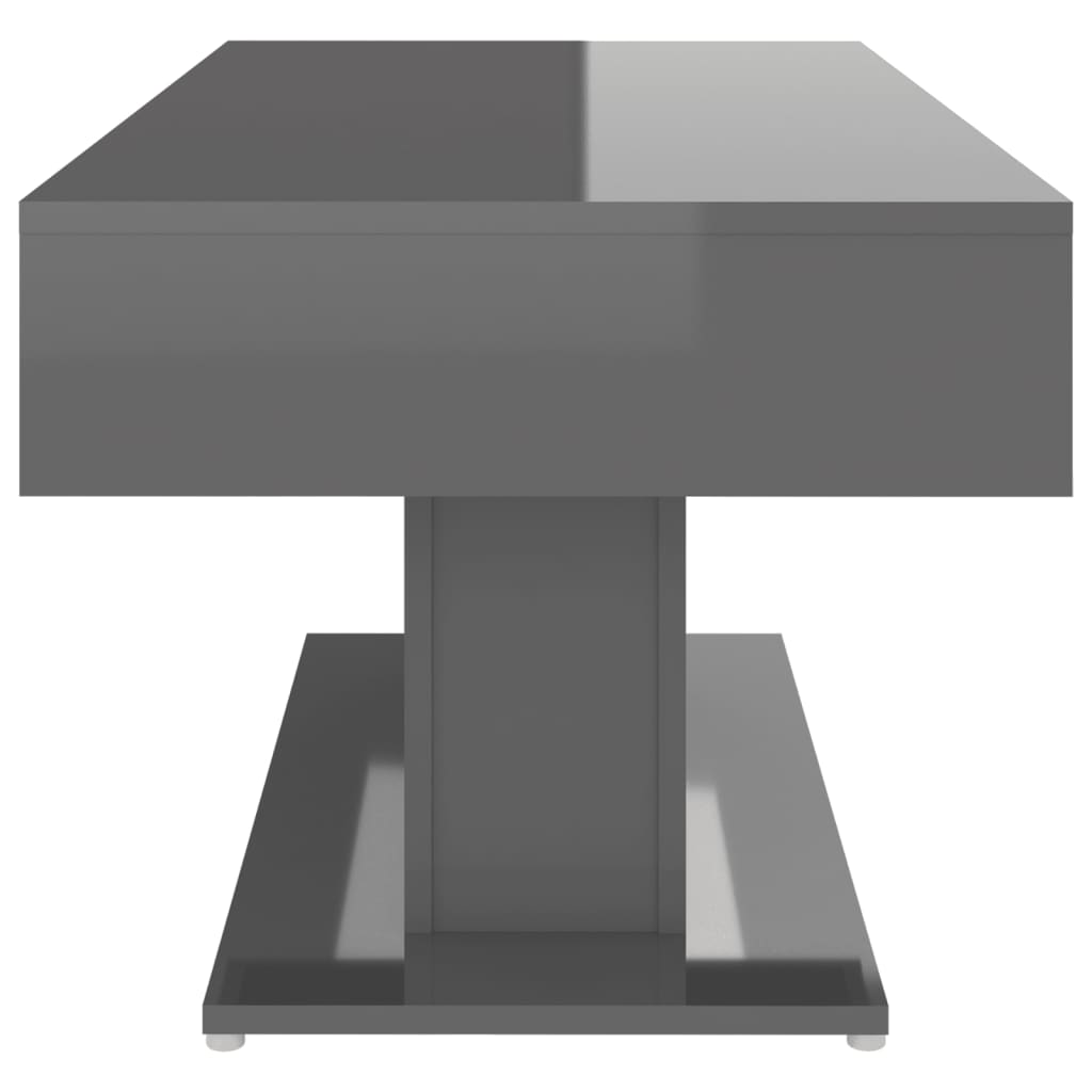 vidaXL Coffee Table High Gloss Grey 96x50x45 cm Engineered Wood