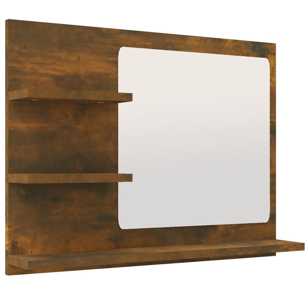 vidaXL Bathroom Mirror Smoked Oak 60x10.5x45 cm Engineered Wood