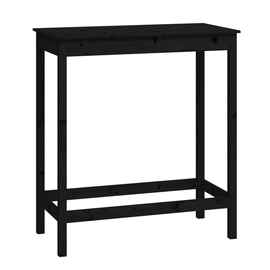 vidaXL Bar Table Black 100x50x110 cm Solid Wood Pine